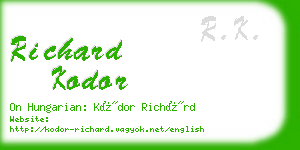 richard kodor business card